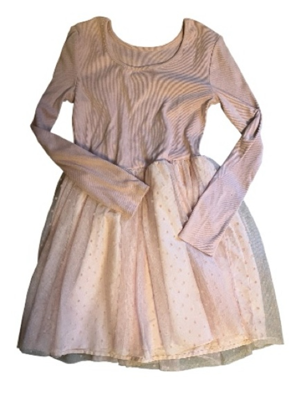 GAP Girls Long-Sleeve Light Pink Layered Tulle Dress